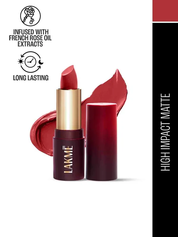 Lakme Forever Matte Long Lasting Lipstick With French Rose Oil Ext 4.5g - Pink Lily CP13