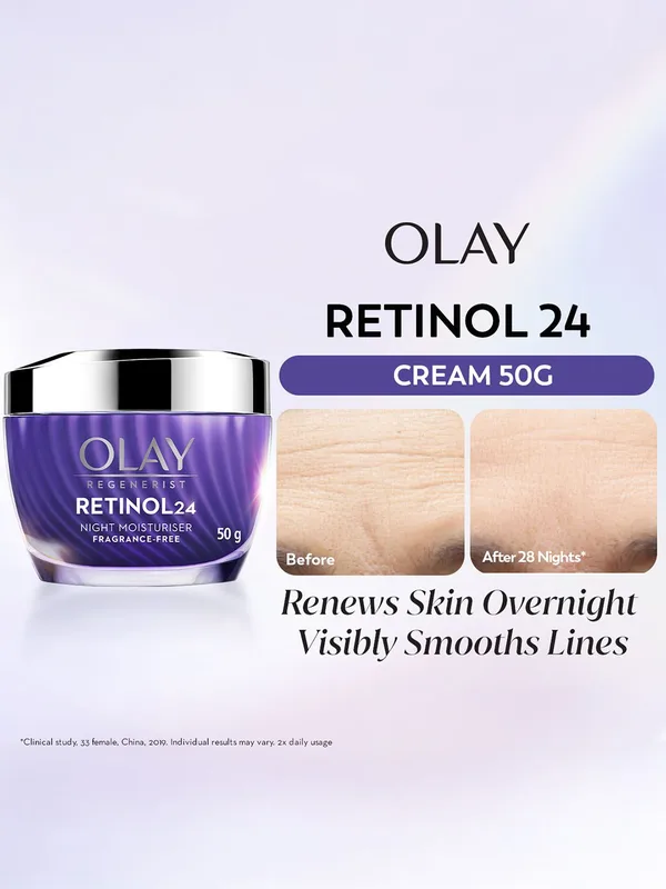 Olay Regenerist Retinol 24 Night Cream - Fragrance Free - 50g