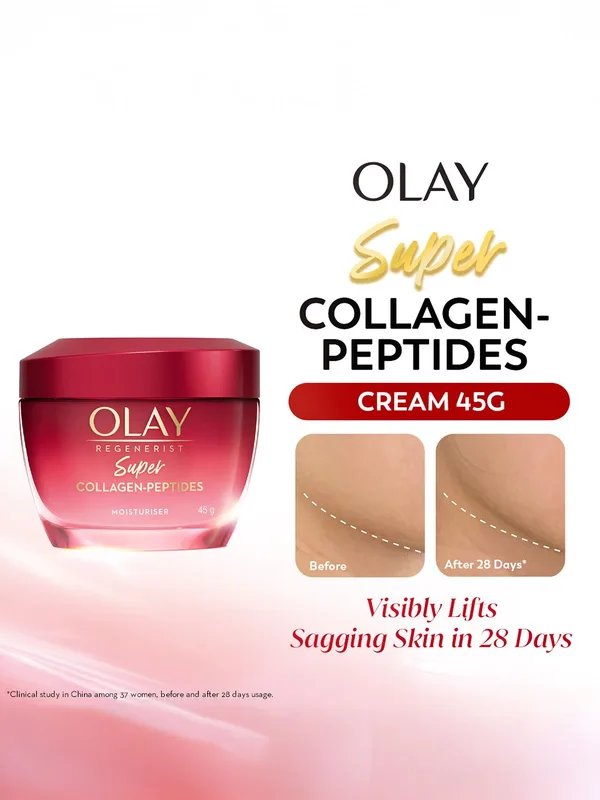 Olay Super Collagen Peptides Moisturizer for Lifted Skin to Reduce 5 Signs of Ageing - 45g