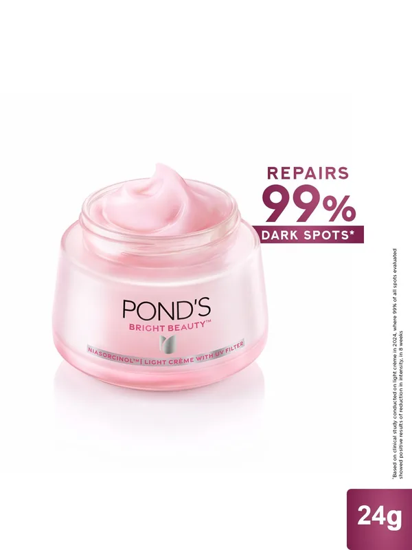 Ponds Bright Beauty Light Cream with UV Filter Niasorcinol for Dark Spots - 24g
