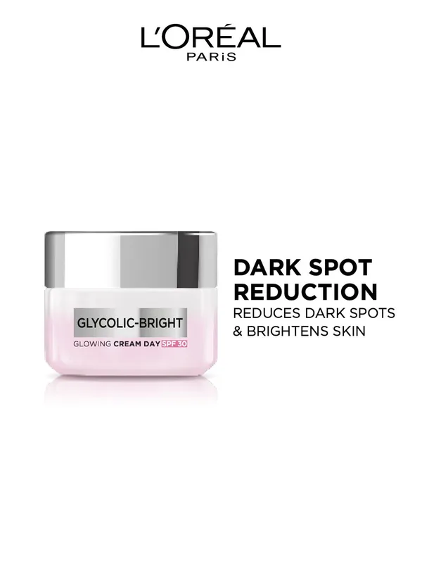 LOreal Paris Glycolic Bright Day Cream SPF 30 Brightens Skin & Reduces Dark Spots - 15ml