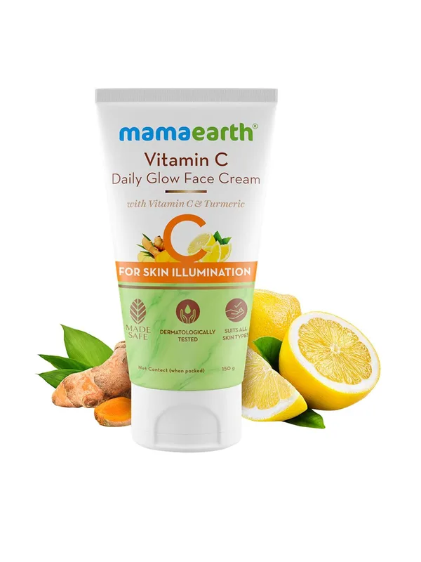 Mamaearth Vitamin C Daily Glow Face Cream with Vit.C & Turmeric for Skin Illumination 150g