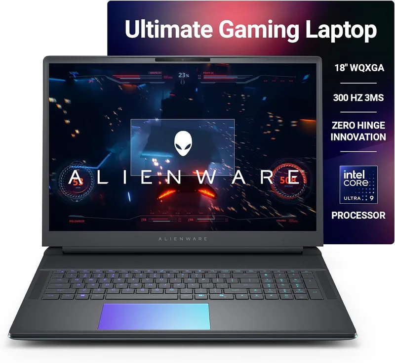 Alienware 18 Area-51 Gaming Laptop, AI Enabled Core Ultra 9 275HX Proc, 32GB DDR5, 2TB SSD, RTX 5080 16GB GDDR7 Graphics, 18.0" WQXGA 300Hz 500 nits Display, Liquid Teal Color, Win 11 + MSO'24,4.34kg