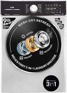 IFB Laundrimagic 3-in-1 8.5/6.5/2.5 Kg Inverter Washer Dryer Refresh(Executive ZXS, Silver)