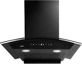 KAFF 60 cm 1450 m3/hr Curved Filterless Auto-Clean Kitchen Chimney with Oil Collector, Touch & Motion Sensor, 2 Yr Product and 10 Yr Motor Warranty | Black | K-Series KEC 60A
