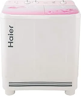 Haier 9 Kg 5 Star Anti-Bacterial Vortex Pulsator Semi Automatic Top Load Pink (HTW90-1159FL, White, Toughened Glass)