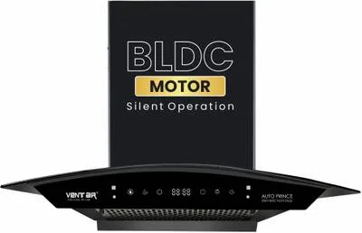 Ventair Chimney Auto Prince BLDC 60 cm Super Silent BLDC Motor 9 Speed Smart 1500 CMH 60 cm Curve Glass 60cm11 FilterlessMotion SensorPowerful suction Low Noise Auto Clean Chimney