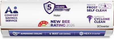 Haier 2026 Model 1.5 Ton 4 Star Split HEXA Inverter with Wi-fi AC