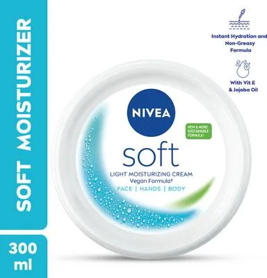NIVEA Soft Moisturizing Cream Vitamin E Face Cream & Body moisturizer 72H