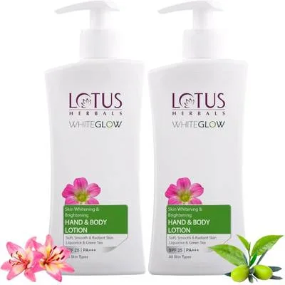 LOTUS HERBALS Skin Whitening& Brightening Hand&Body Lotion SPF-25|PA++++