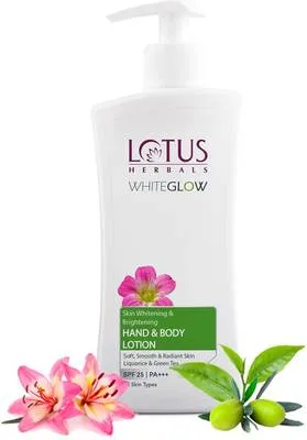 LOTUS HERBALS WhiteGlow Skin Brightening Hand & Body lotion SPF 25 PA+++...