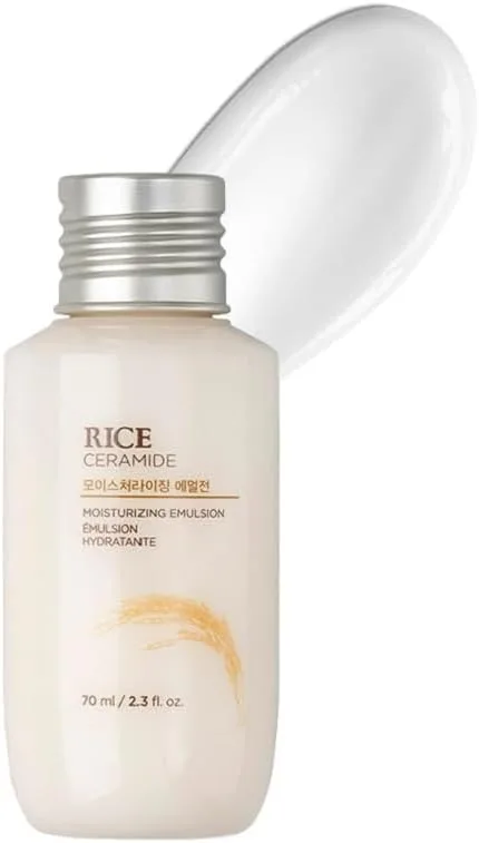 The Face Shop Rice & Ceramide Face Cream 70ml | Barrier Repair Moisturizer for Dry Skin, Intense Hydration & Strengthening | 12Hr Moisture Lock | Korean Skincare