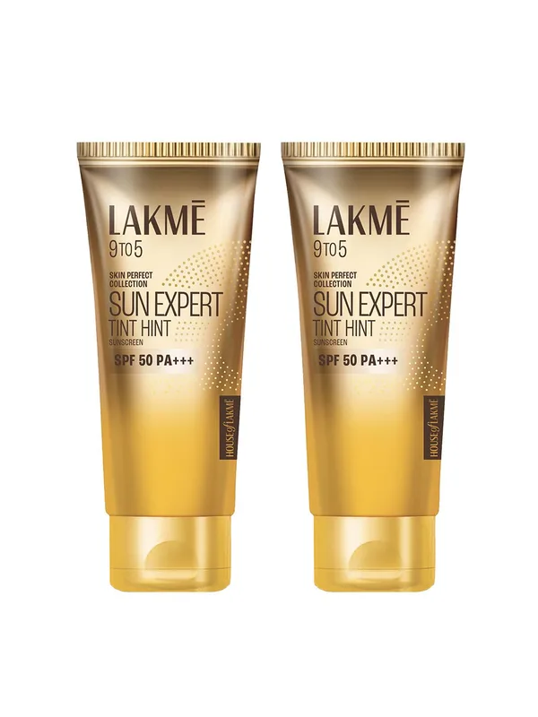 Lakme 9to5 Set of 2 Sun Expert Tint Hint Sunscreen SPF50 PA+++ - 100ml Each