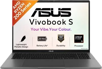 ASUS Vivobook S16 (2026) with Metallic Design, Gaming Grade CPU AMD Ryzen 5 220 - (16 GB/512 GB SSD/Windows 11 Home) M3607HA-RP219WS Thin and Light Laptop