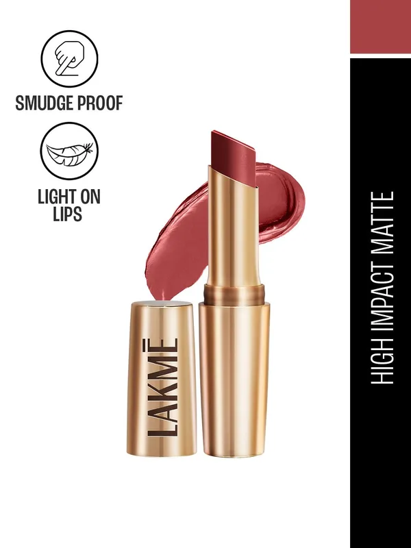 Lakme 9to5 Powerplay Priming Matte Lipstick With Vit E Lasts 16Hr 3.6g - Roseatte Red