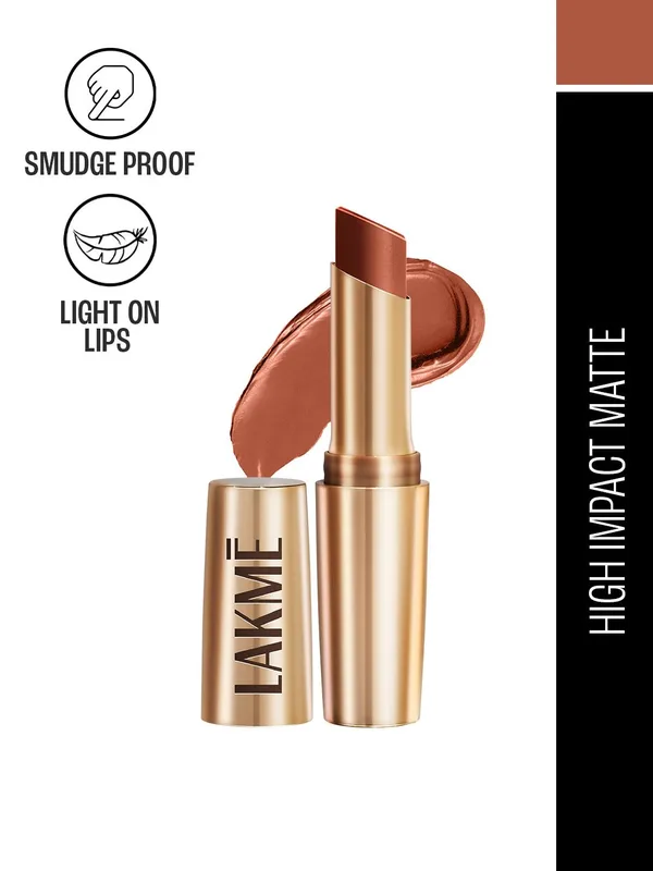 Lakme 9to5 Powerplay Priming Matte Lipstick With Vit E Lasts 16Hr 3.6g - Caramel Latte