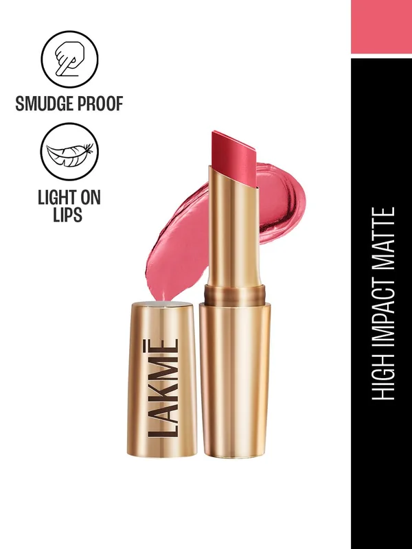 Lakme 9to5 Powerplay Priming Matte Lipstick With Vit E Lasts 16Hr 3.6g - Blush Pink