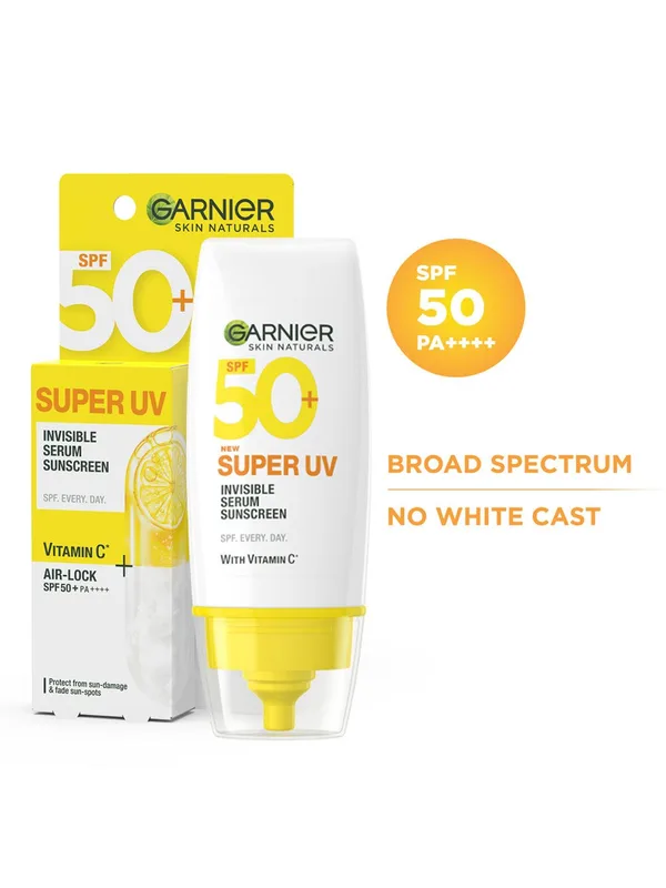 Garnier Super UV Invisible Serum Sunscreen SPF50 PA++++ - 99% Sun Damage Protection - 30ml