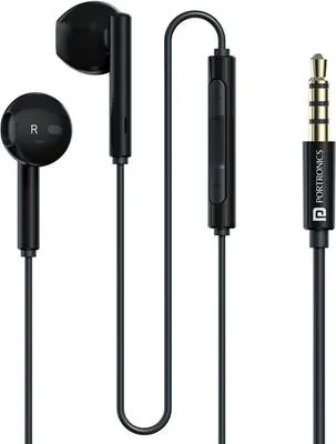 Portronics Conch Theta A 3.5mm Wired Earphone With HD Quality In-Line Mic,14.2mm Driver Wired