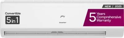 Godrej 2025 Model 1.5 Ton 5 Star Split Inverter AI Powered, 5-In-1 Convertible, Heavy Duty Cooling At Extreme Temperature AC