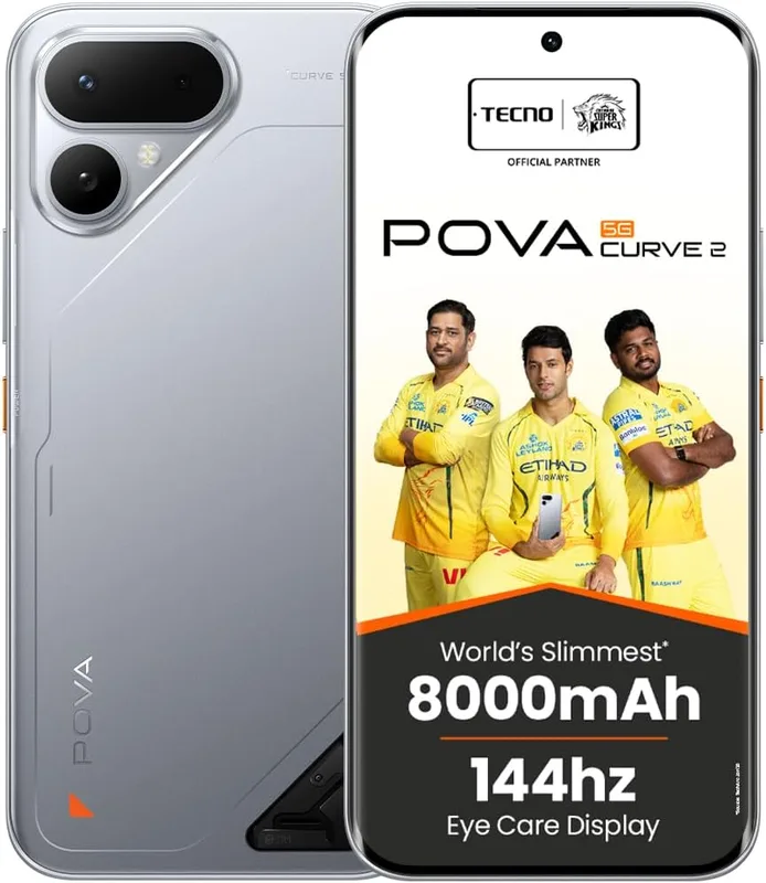 Tecno Pova Curve 2 5G (Melting Silver, 8GB RAM, 128GB Storage)