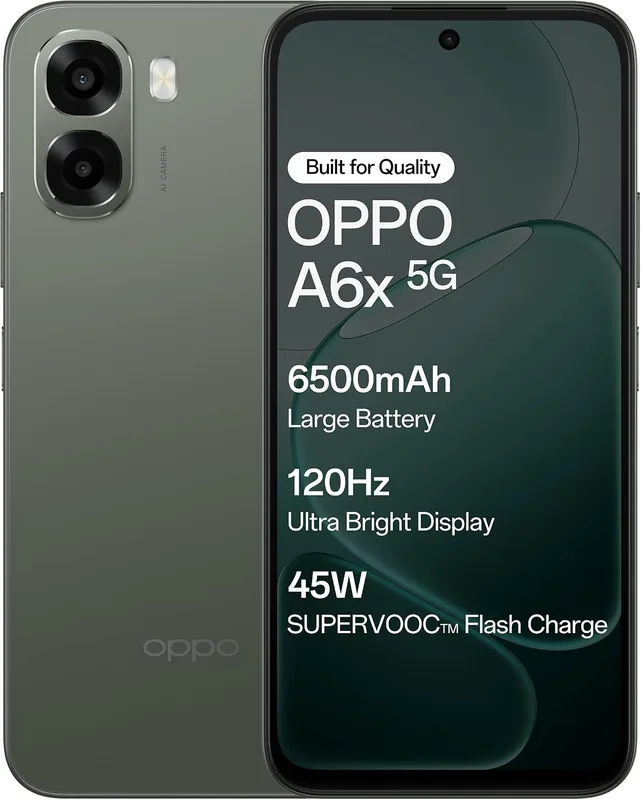 Oppo A6X 5G (Olive Green, 4GB RAM, 128GB Storage) with No Cost EMI/Additional Exchange Offers