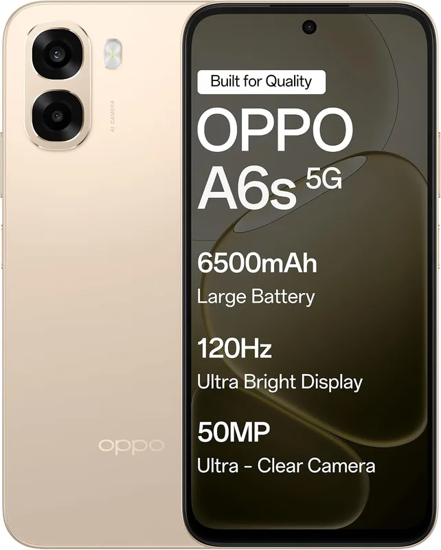 Oppo A6s 5G (Aurora Gold, 6GB RAM,128GB Storage) with No Cost EMI/Additional Exchange Offers