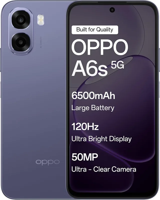 Oppo A6s 5G (Plum Purple, 6GB RAM,128GB Storage) with No Cost EMI/Additional Exchange Offers
