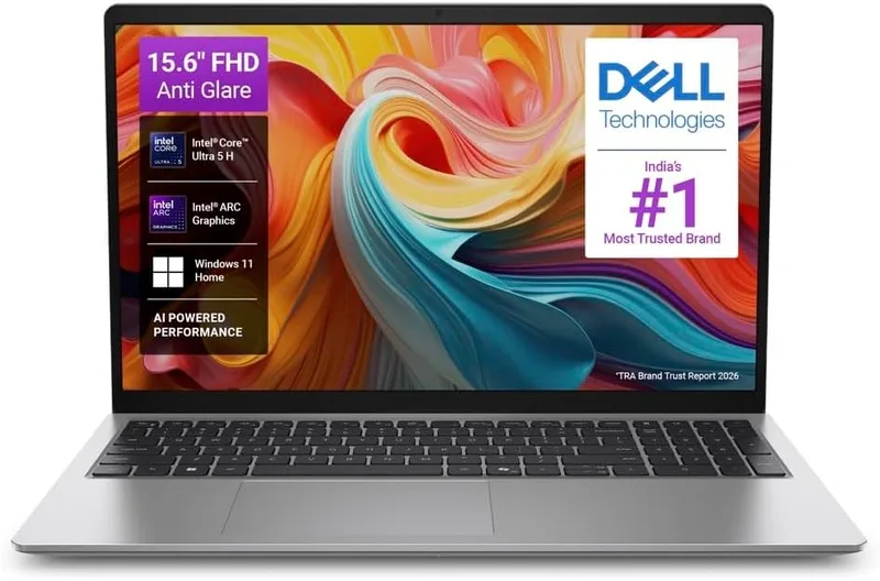 Dell 15 AI Powered Laptop, Intel Core Ultra 5 225H, 16GB DDR5 RAM, 512GB SSD, 15.6" FHD Anti-Glare Display, Intel Arc Graphics, Dedicated Copilot Key, Backlit Keyboard, Silver, Win11 Home + MSO H&S'24