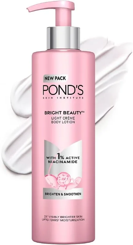 POND'S Bright Beauty Light Crème moisturizing Body Lotion With 1% Niacinamide For Smooth & Bright Skin, for All skin Types,600ml