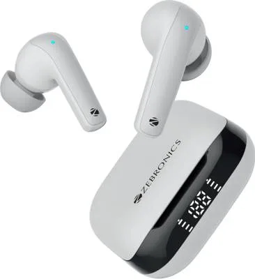 ZEBRONICS Zeb-Pods K2, Upto 40H Backup, Dual EQ Mode,Quad Mic ENC, 40ms Low Latency Gaming Bluetooth without Mic