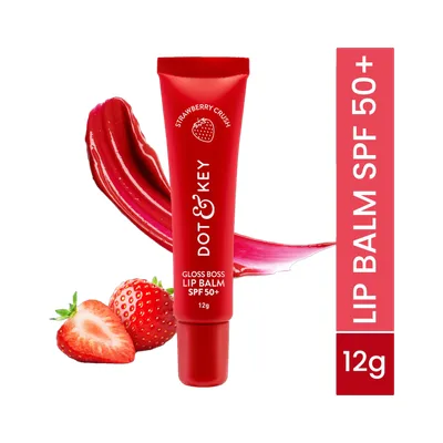 Dot & Key SPF 50 Lip Balm for Moisturization,Soft,Naturally Pink Lips,Strawberry Strawberry
