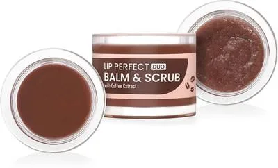 SWISS BEAUTY Lip Perfect Duo Balm & Scrub Coffee Extract for Pigmented Lips Coffee