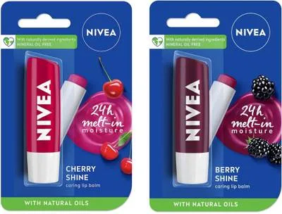 NIVEA Berry Shine & Cherry Shine 4.8Gm ( Pack Of 2) Cherry, Beery