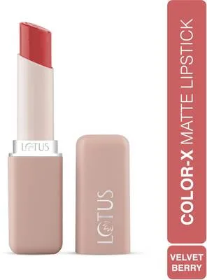 LOTUS MAKE - UP Color X Matte Lipstick Velvet Berry-24, Long-Lasting, Bold , Highly Pigmented