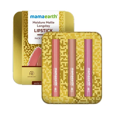 Mamaearth Moisture Matte Long Stay Lipstick Gift Set - Nude Perfection