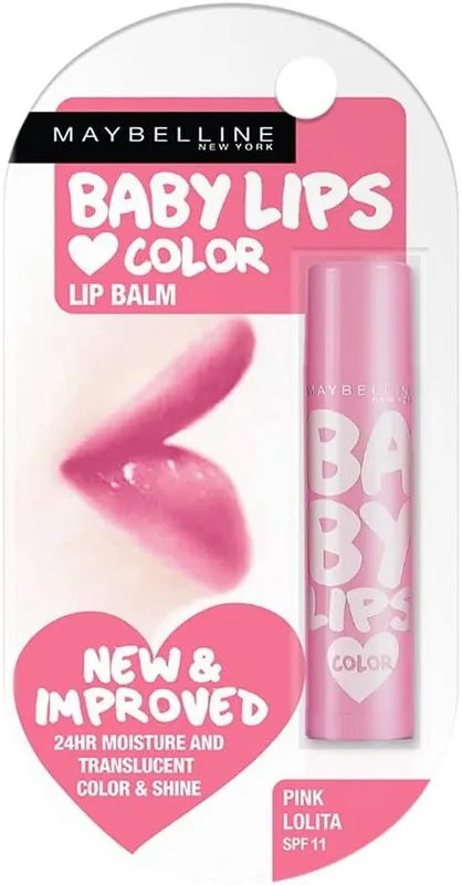 Maybelline New York Baby Lips Loves Color Lip Balm Sun Protection with SPF 20, Long-Lasting Hydration Formula for 16 Hours, Lip Balm Features Unique Lip Renew Formula - Pink Lolita|4gm