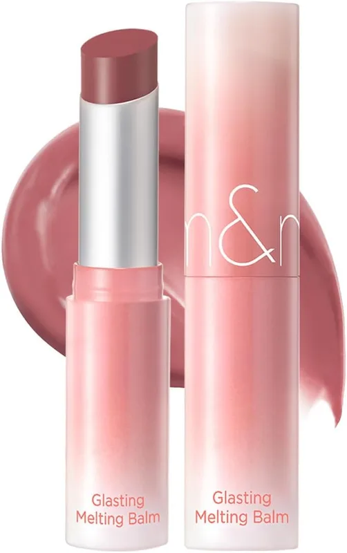 rom&nd Glasting Melting Balm 3.5g (7Colors), Glossy, Plumping Lips, Moisture, Translucent, Water Bomb, High Pigmented, Vegan (12 VEILED ROSE)