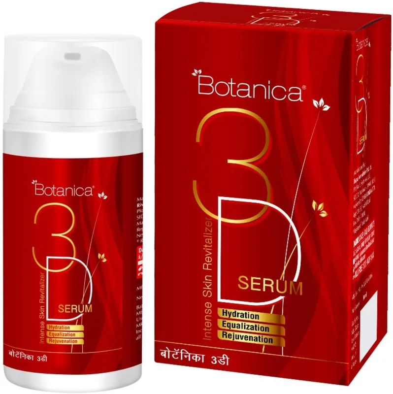Botanica 3D Serum - 30ml | Intense Revitalizer Serum | Reduces Dryness & Fine Lines | Rejuvenating & Hydrating | Reduces Pigmentation & Redness | Enriched with Niacinamide & Glycerine