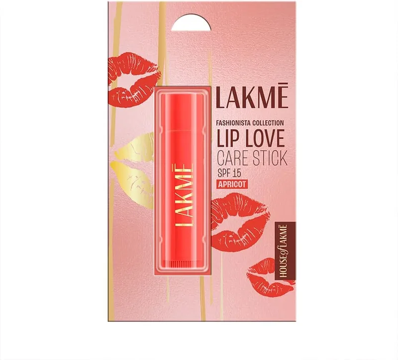 Lakme Lip Love Care Stick Apricot, with 10% Vitamin E Complex, nourished with Shea & Cocoa Butter and enriched with Almond & Jojoba Oil for 24hr moisturization in just 1 swipe, with SPF 15, 4.5g