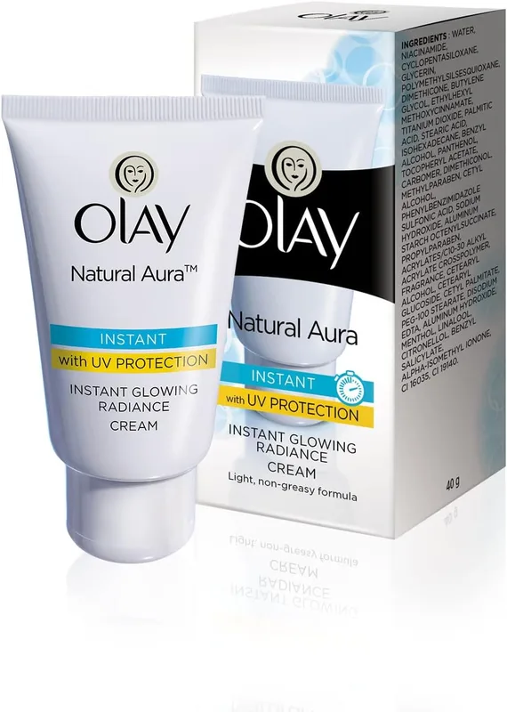 Olay Cream Natural Aura Vitamin B3, Pro B5, E With Uv Protection,40 Gm