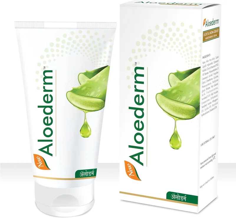 New Aloederm Skin Cream For Treating Dry Skin, Cold Processed Aloevera, Delays Ageing, 50g