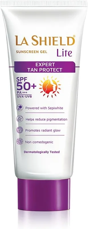 La Shield Lite SPF 50 PA+++ Mineral Sunscreen | Skin brightening in 3 Weeks| No White cast | Broad spectrum | Oil-free | PA +++ | Dermatologist Prescribed | All Skin types | 50g