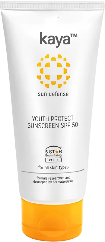 Kaya Clinic Youth Protect Sunscreen for dry skin SPF 50 | UVA & UVB Protection | Lightweight | Non Sticky Sunscreen | For all Skin Types, 50ml