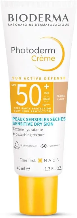 Bioderma Photoderm Crème Claire SPF 50+ PA++++ Tinted Sunscreen with 8H Hydration | In Vivo Tested