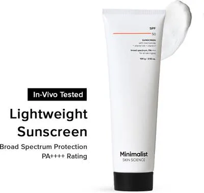 Minimalist Sunscreen - SPF 50 PA++++ Lightweight with Niacinamide & Multi-Vitamins | No WhiteCast |Broad Spectrum
