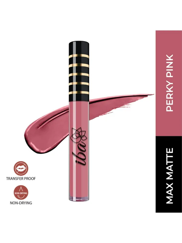 Iba Women Perky Pink Matte Liquid Lipstick-2.6 ml
