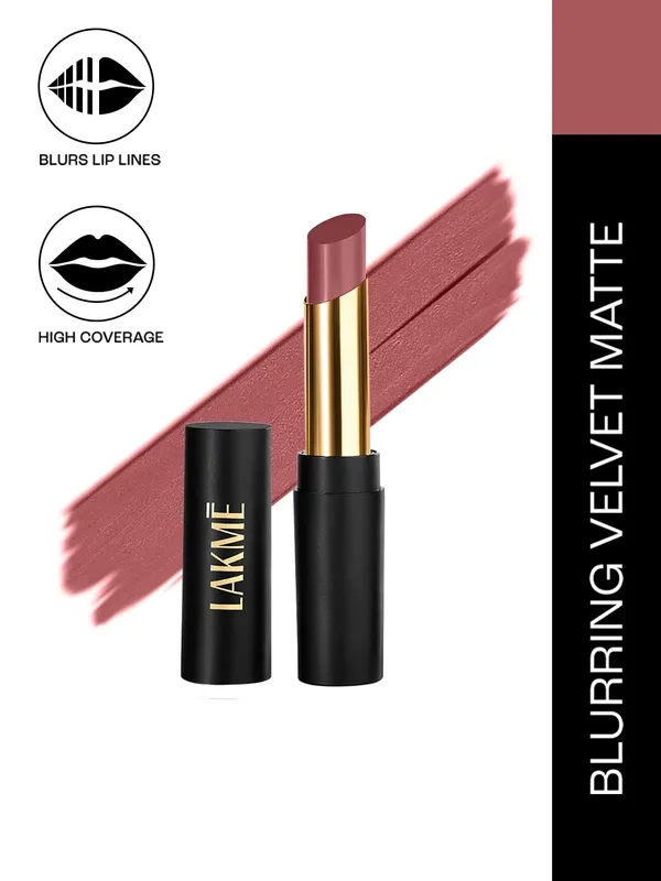 Lakme Absolute Beyond Velvet Matte Bullet Lipstick With Argan Oil 3.4g - 302 Nude Nectar