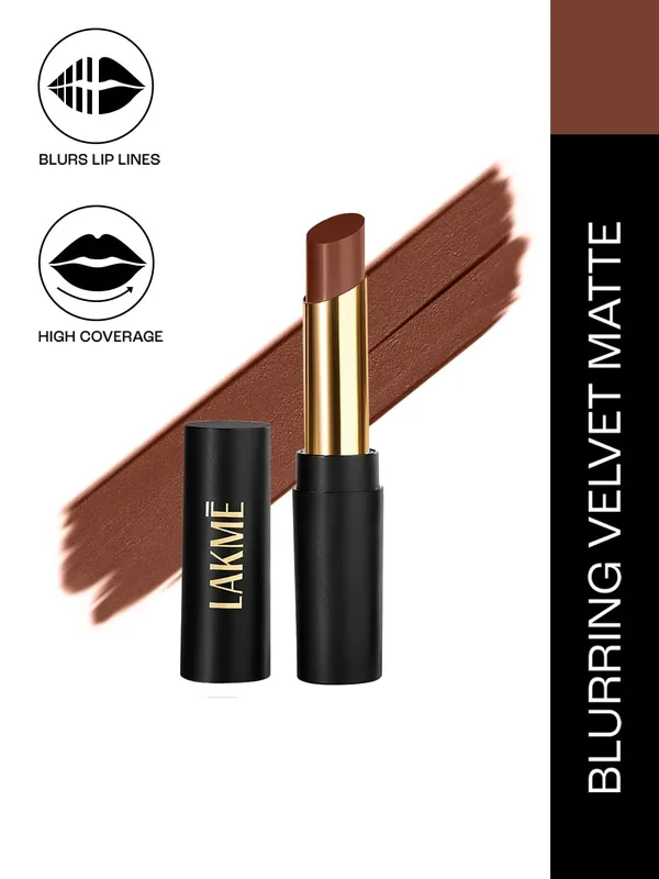 Lakme Absolute Beyond Velvet Matte Bullet Lipstick With Argan Oil 3.4g - 301 Brown Beauty