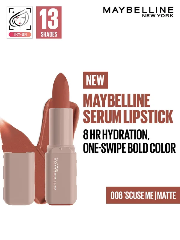 Maybelline New York Matte 8Hr Serum Lipstick - 'Scuse Me 008
